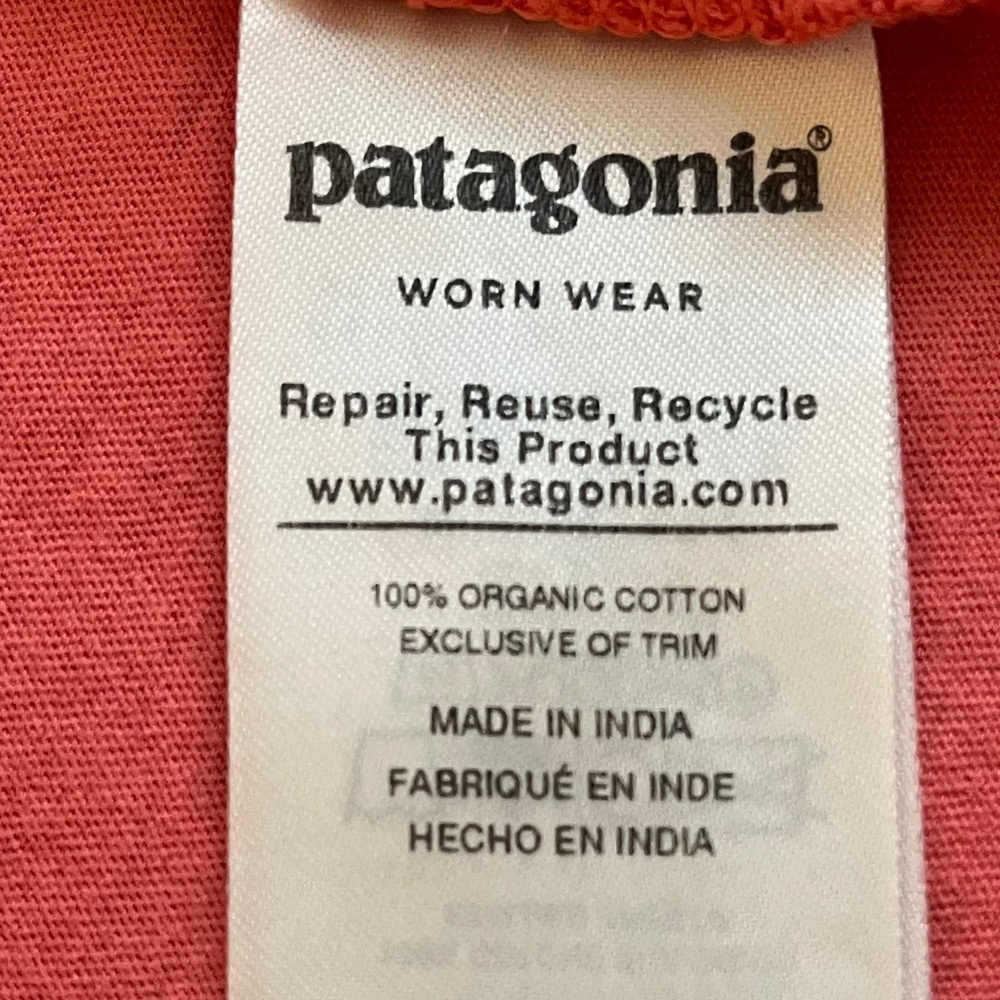 Patagonia MENS Fitz Roy Organic Cotton Coral Tee Size L - Picture 5 of 7